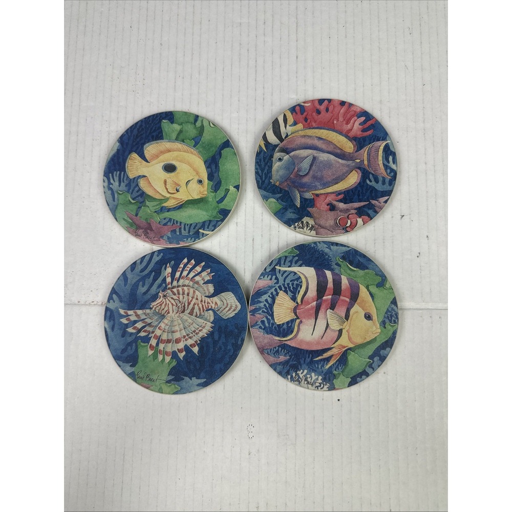 Coaster Stone Coaster Set Of 4 Paul Brent Art Tropical Fish Coasters